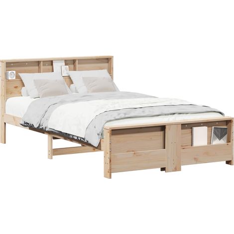 Maison Exclusive - Estructura de cama Marrón 135 x 190 cm Madera
