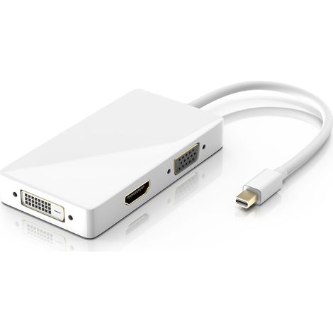 CSL 3in1 Mini DisplayPort zu HDMI, DVI, VGA Adapter Konverter, miniDP 1.2 4k 3840x2160 UHD 2160p, 0,15m (1/5)