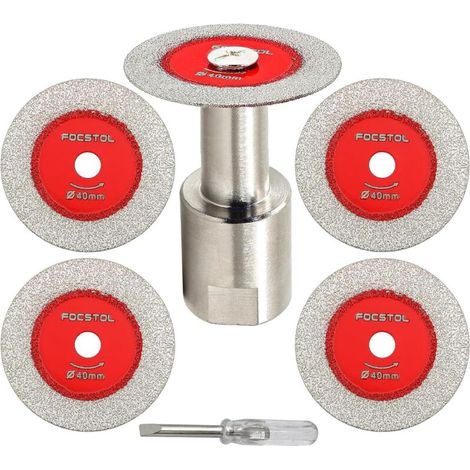 Disco de corte de diamante de 5 piezas, 40 mm, M14, para vidrio, mármol y cerámica, para cortar y grabar. (1/5)