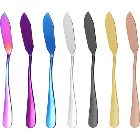 Couteau À Beurre - En Acier Inoxydable - Pour Fromage Et Condiments - 7 Pièces (1/5)