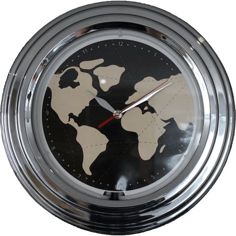 Horloge néon mappemonde 30 cm (1/4)