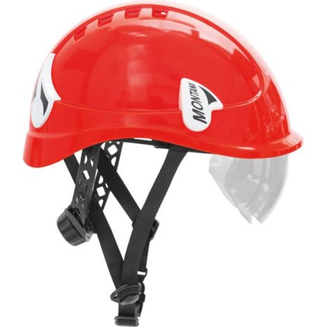 Casco con visor y barboquejo Montana Rojo
