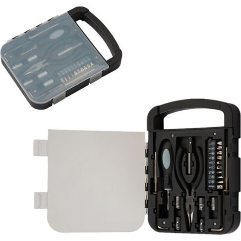 22 pièces boîte à outils complète boîte à outils ensemble complet d'outils boîte à outils portable avec jeu de tournevis de précision bricolage