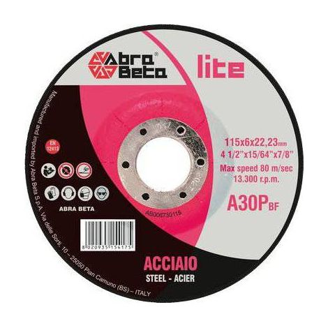 25,0 x DISCO ABRASIVO TAGLIO FERRO ABRABETA