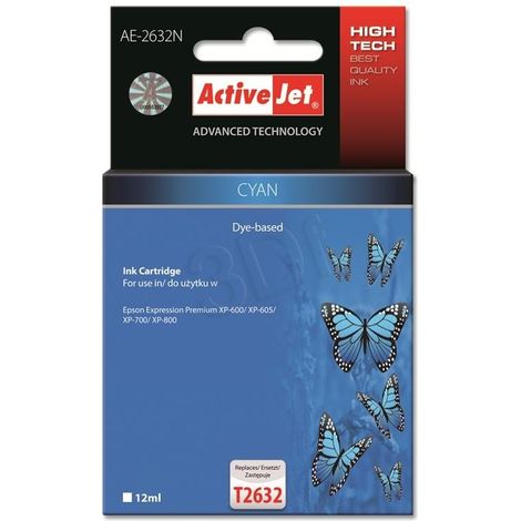 Activejet AE-2632N - Tinta para Epson XP-600, XP-605, Supreme, 12 ml, azul