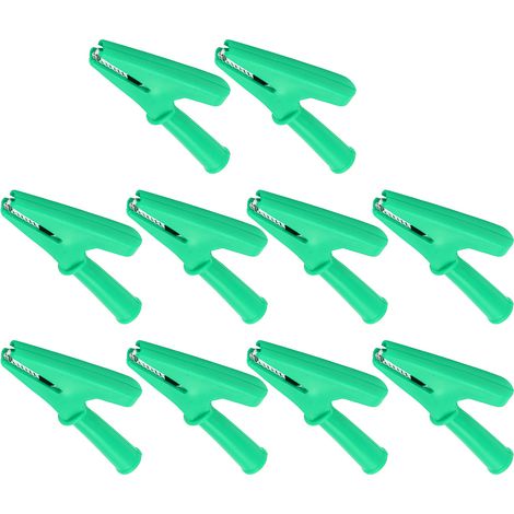 Lot de 10 pinces de test électroniques, courant nominal de 20 A, ouverture de 10 mm, adaptées aux équipements électroniques et aux machines de soudage, vertes. (1/5)