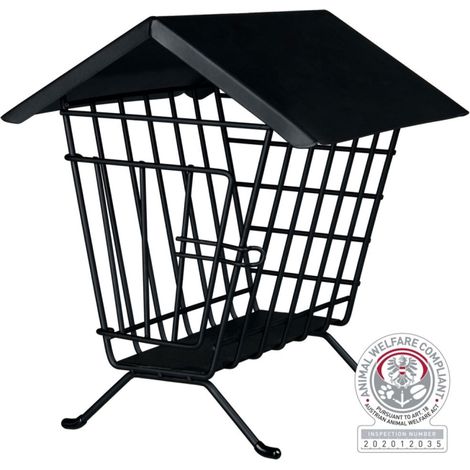 Heutrog, Metall, 20×23×20cm, schwarz für Kaninchen und Nager (1/2)