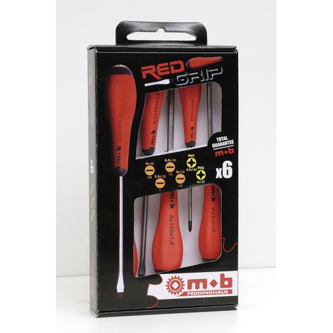 Jeu de 6 tournevis Redgrip fente + phillips MOB (1/5)