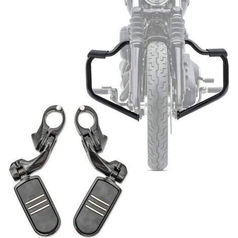 Para carter + risposte-piedi 32mm per chopper / custombikes 18-25 FM5 Mustache nero (1/5)