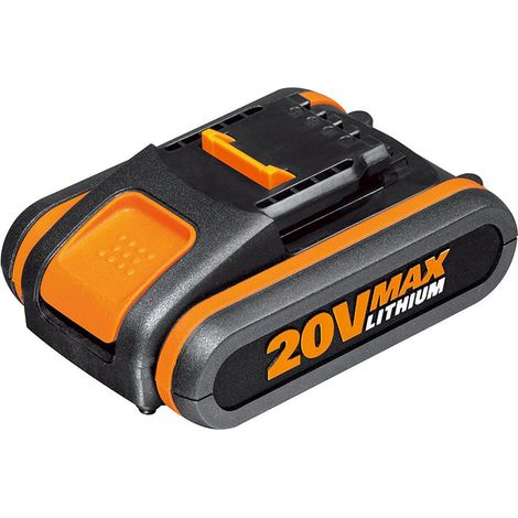 Worx – Batterie lithium-ion 20V 2Ah – Technologie sans effet mémoire – Autonomie élevée – Charge rapide en 1h (1/2)