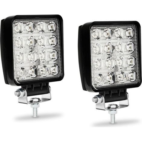 ALOVZE 2 luces de trabajo LED de 48 W, luces de trabajo LED, faros antiniebla con proyector para coche, camión, UTV, SUV, todoterreno, tractor, barco. (1/4)