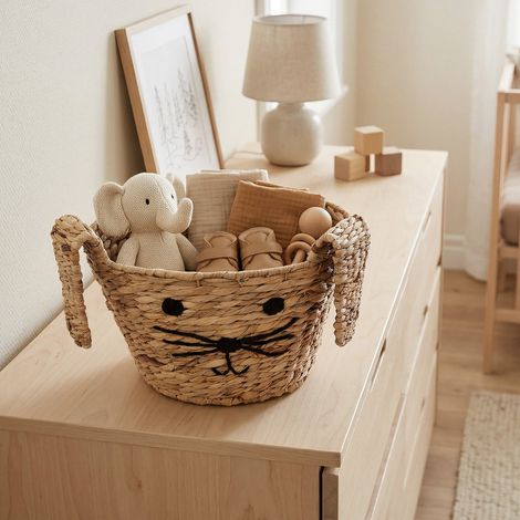 Panier de rangement enfant Fable forme lapin - COMPACTOR - 35 x 35 x H.26 CM - Naturel (1/5)