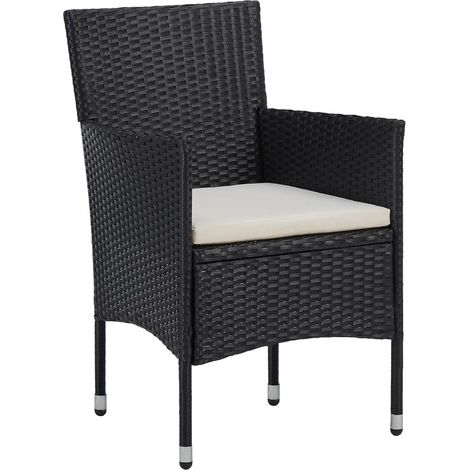 Maison Exclusive - Garten-Essstühle 2 Stk. Poly Rattan Schwarz