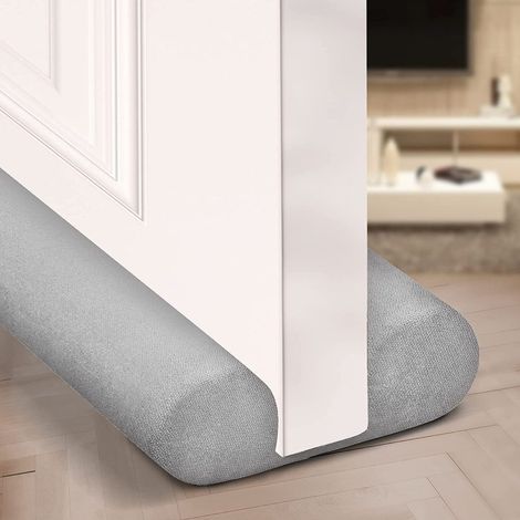 Joint d'étanchéité double pour portes, coupe-froid, anti-bruit, coupe-vent, bas de porte réglables, 86 cm (34 pouces). (1/5)