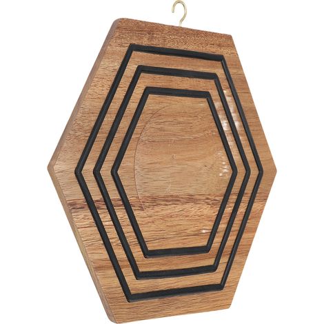 Dessous de plat magnétique hexagonal en bois, support de casserole antidérapant pour poêles, assiettes et théières (1/5)