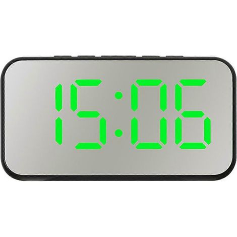Réveil numérique, horloge électronique à miroir LED, luminosité réglable, horloge de bureau/murale moderne. (1/5)