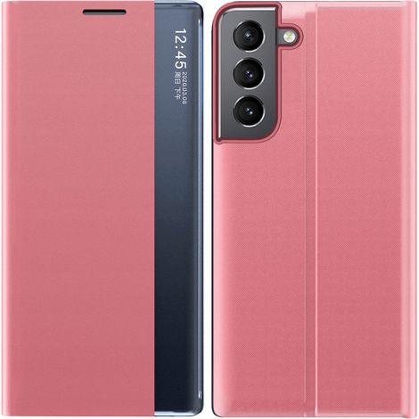Neue Schutzhülle mit Klappe und Ständer für Samsung Galaxy S23+, pink (1/5)