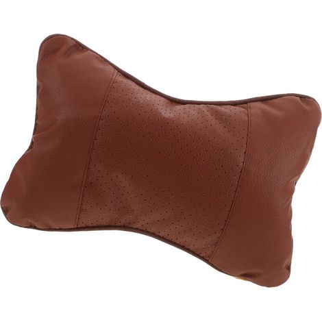 Coussin Appui-tête pour Voiture en Cuir Artificiel et Coton, Utilisation Double Face, Oreiller Cervical Confortable pour Voyage et Sommeil en Voiture (1/5)