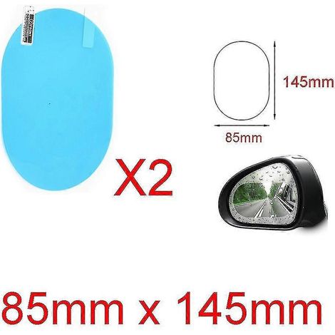 Lot de 2 films protecteurs anti-buée et anti-humidité pour rétroviseurs de voiture (85 mm x 145 mm). (1/5)
