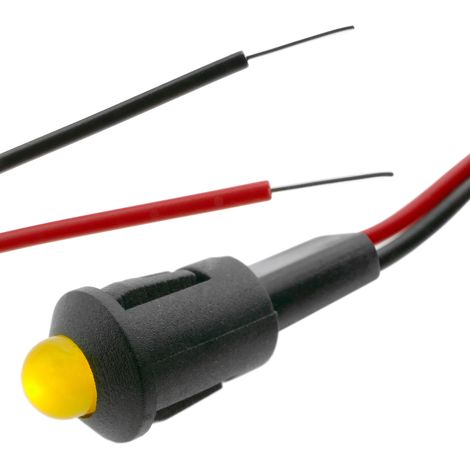BeMatik - Lampe voyant LED 8mm 12VDC Pilote de couleur jaune (1/3)