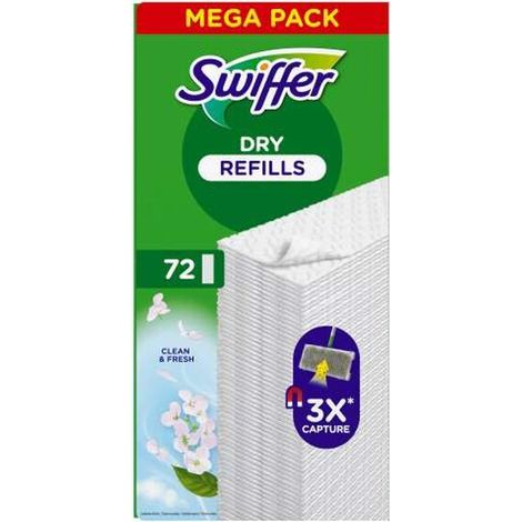 Swiffer Trocken Wischtücher Nachfüllpack, 72er Wischtücher mit Duft