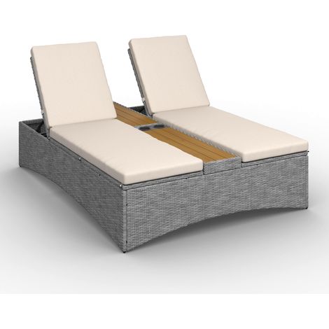 Mömax Gartenliege Monero Creme Holz/Metall/Kunststoff (1/5)