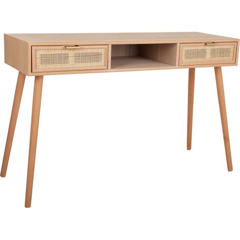 Recibidor de MDF y rejilla marrón 120x42x79