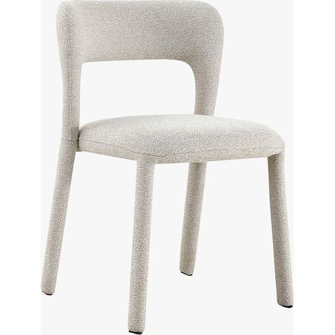 ELVAS Chaise empilable en tissu bouclette écru (1/5)