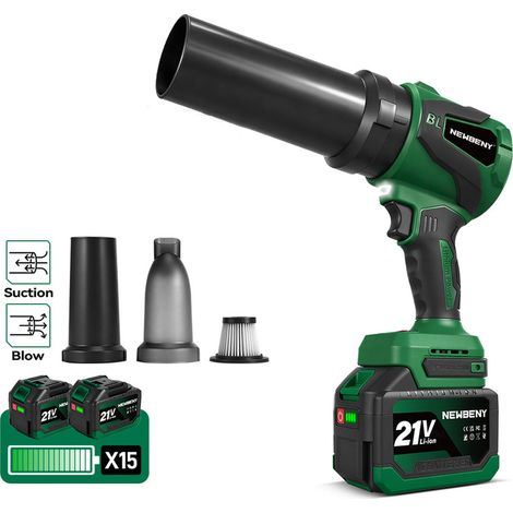 2 in 1 Souffleur sans fil ,3 Vitesse,350m/s,Avec 2 buses et deux batteries 4500 mAh (1/5)