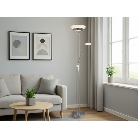 LED Deckenfluter ORSON Silber mit Leselicht, dimmbar flexibel - 180cm (1/5)
