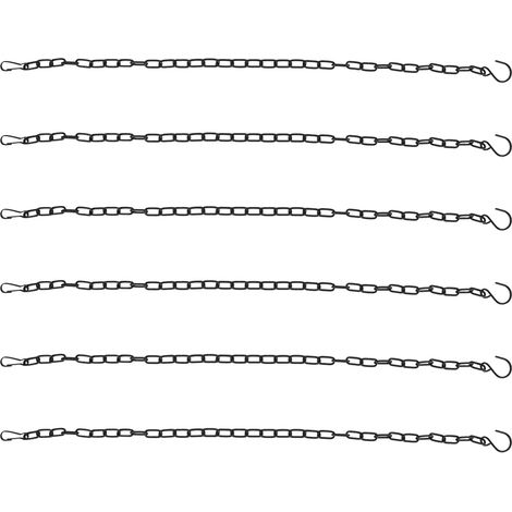 6 Chaînes de Suspension en Fer pour Pots de Fleurs - Lot de 6 avec Crochets pour Jardinières Suspendues