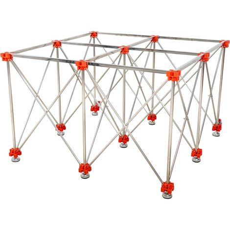 Klappbarer Arbeitstisch 120x120 cm mit Rädern -- Heavy Duty 700 kg ----- Einfacher Transport und schnelle Montage