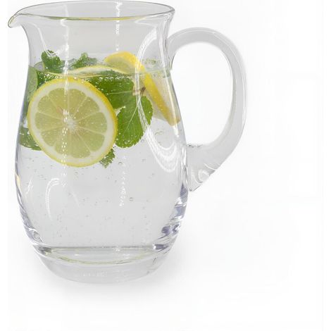 Carafe en verre pour eau et boissons 1L Élégante ronde en verre duka (1/3)