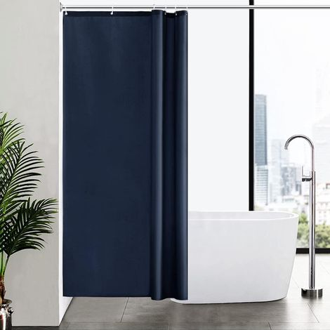 Schmaler Duschvorhang 100x200cm Dunkelblau, Wasserabweisend, Schimmelresistent, Waschbar (1/5)