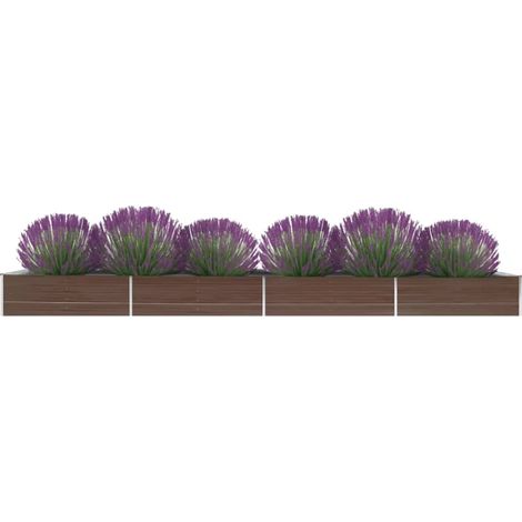 Jardinera de acero galvanizado marrón 600x80x45 cm vidaXL (1/5)