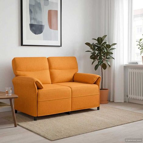 Canapé d’intérieur en polyester avec accoudoirs pliables, mousse et pieds noirs, 24.35kg - PANGIVO (1/5)