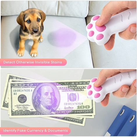 Jouet laser pour chat 7-en-1, pointeur LED en forme de patte, 3 modes lumineux, outil de dressage pour chat et chien (1/3)