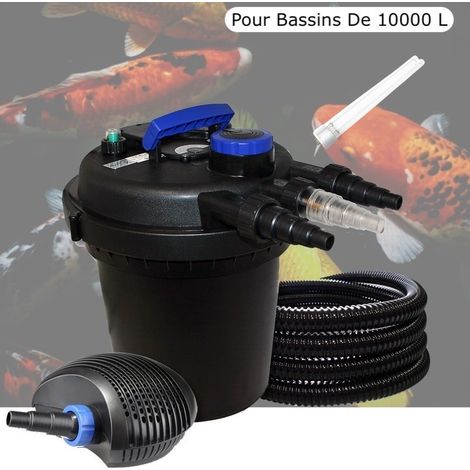 Kit Filtre Pression, 11W,Bassins De 10000 L + Ampoule UV de rechange, Pompe 6000 L/h (1/5)