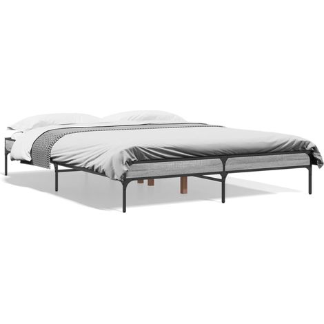 Lit double,Lit adulte,Cadre de lit sans matelas sonoma gris 150x200 cm CFW2088158 (1/5)