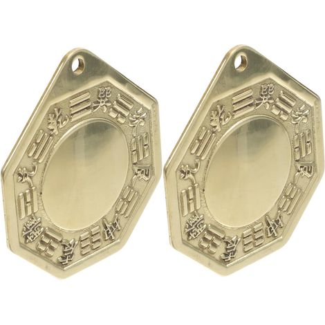 Miroir Bagua en Cuivre Accessoire Feng Shui Traditionnel 2pcs Multi-Usage Ornement Suspendu Style Rétro Chic pour Décoration Intérieure Maison (1/5)
