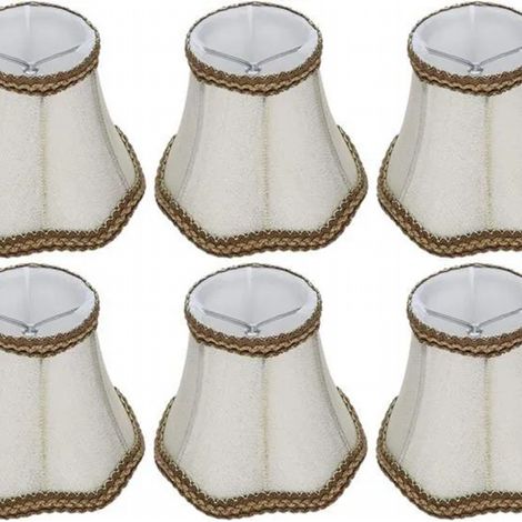 Lot de 6 abat-jour pour lustre, abat-jour pour lampe de table, abat-jour en tissu, abat-jour minimalistes pour lustre. (1/4)
