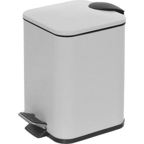 Pattumiera bagno 3lt in acciaio bianco con apertura a pedale e cesto estraibile (1/7)