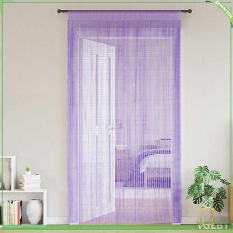 Rideaux à fils - FAFEISY - 100x250 cm (2 pcs) - Violet - 100% polyester - Tunnel supérieur (1/5)