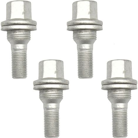 Lot de 4 boulons de roue M12 x 1,25 essieu arrière essieu avant 9817024580 argent pour Citroën C2 C3 C4 C5 C6 Peugeot 206 207 308 407 508 Citroën DS3 DS4 DS5 Berlingo SAXO XSARA Jumpy (1/5)