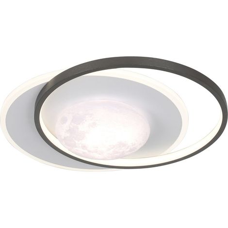 Plafoniera moderna Luna nero/bianco LED 40W Italux Desulo