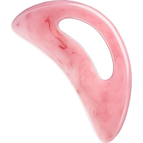 Ecleanfy - Outil de massage Gua Sha avec manche, grand masseur de drainage lymphatique en résine - rose (1/4)