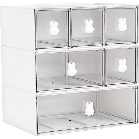 Schubladenbox 3 Ebenen Schreibtisch-Organizer Kosmetikaufbewahrung 3 Ebenen Stapelbar Geeignet für Küche Kleiderschrank Schlafzimmer Badezimmer (1/5)
