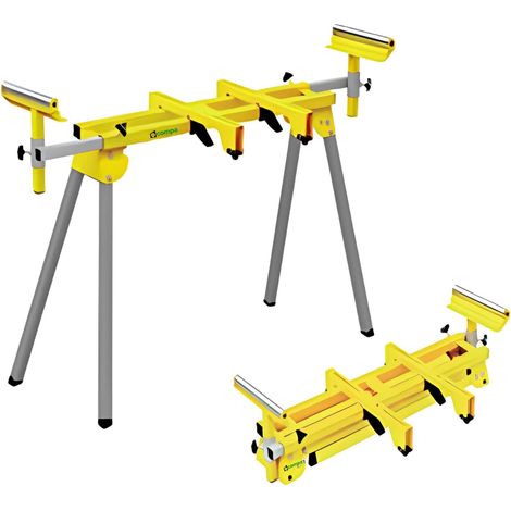 cavalletto-cerrello-supporto pieghevole compa per troncatrici universale. con rulliere laterali allungabili.