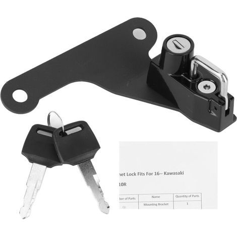 Serrure antivol pour casque moto, résistante à la rouille, compatible Kawasaki ZX-10R (2016–2017), livrée avec clés (1/5)