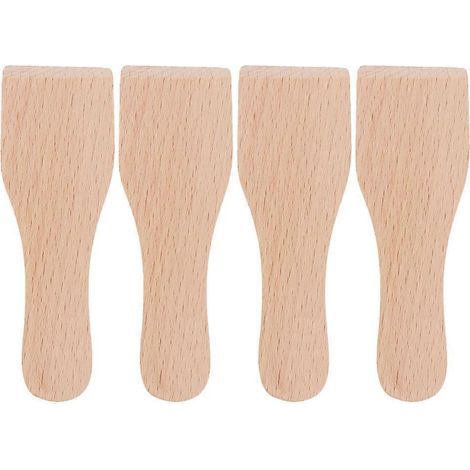 Set mit 4 kleinen Holzspateln zum Abkratzen von Kuchenglasur, multifunktionaler Pizzaspatel aus Holz – 12,5 x 4,5 x 1 cm (1/4)